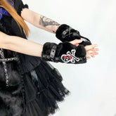 Harajuku Skull Plush Arm Warmers